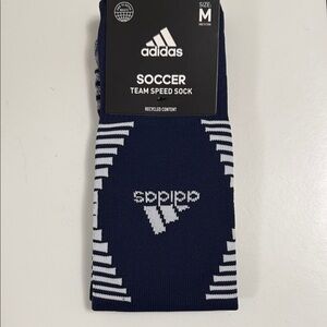 Adidas Team Speed Soccer Socks - Navy and White